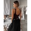 Tmavě hnědé elastické basic body ORELIA s výstřihem (Veľkosť ONESIZE)