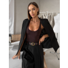 Tmavě hnědé elastické basic body ORELIA s výstřihem (Veľkosť ONESIZE)