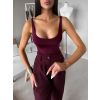 Vínové elastické basic body ORELIA s výstřihem (Veľkosť ONESIZE)
