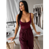 Vínové elastické basic body ORELIA s výstřihem (Veľkosť ONESIZE)