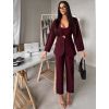Vínový kalhotový kostýmek ZORVATO (Veľkosť ONESIZE)