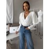 Bílé elegantní body KORBIX s výstřihem (Veľkosť ONESIZE)