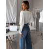 Bílé elegantní body KORBIX s výstřihem (Veľkosť ONESIZE)