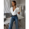 Bílé elegantní body KORBIX s výstřihem (Veľkosť ONESIZE)
