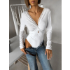 Biele štýlové body LORIEN s dlhým rukávom (Veľkosť ONESIZE)