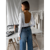 Bílé stylové body LORIEN s dlouhým rukávem (Veľkosť ONESIZE)