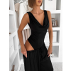 Černé elegantní body AMETIS bez rukávů s výstřihem (Veľkosť ONESIZE)