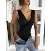Černé elegantní body NERTIS s výstřihem (Veľkosť L)