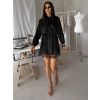 Černé elegantní koktejlové šaty KRYSTALU s krajkou (Veľkosť ONESIZE)
