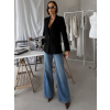 Černé elegantní stylové sako SOLARI s krajkou (Veľkosť ONESIZE)