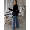 Černé elegantní stylové sako SOLARI s krajkou (Veľkosť ONESIZE)