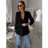 Čierne elegantné štýlové sako SOLARI s čipkou (Veľkosť ONESIZE)