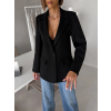 Čierne elegantné štýlové sako SOLARI s čipkou (Veľkosť ONESIZE)