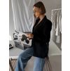Černé elegantní stylové sako SOLARI s krajkou (Veľkosť ONESIZE)