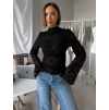 Čierne elegantný top LOMUX s dlhým rukávom (Veľkosť ONESIZE)
