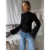 Čierne elegantný top LOMUX s dlhým rukávom (Veľkosť ONESIZE)