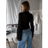 Čierne elegantný top LOMUX s dlhým rukávom (Veľkosť ONESIZE)