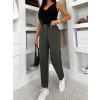 Khaki mom džíny NIXIE na gumu (Veľkosť ONESIZE)