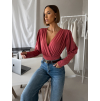 Lososové elegantní body KORBIX s výstřihem (Veľkosť ONESIZE)