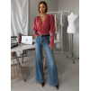 Lososové elegantní body KORBIX s výstřihem (Veľkosť ONESIZE)