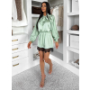 Svetlo zelené saténové šaty KRYSTALU s čipkou (Veľkosť ONESIZE)