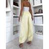 Žlté saténové balónové široké nohavice KALLOS (Veľkosť ONESIZE)