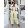 Žlté saténové balónové široké nohavice KALLOS (Veľkosť ONESIZE)