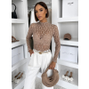 Béžové krajkové body TARELI s dlhým rukávom (Veľkosť ONESIZE)