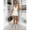 Krémový krátky štýlový overal ELSYRA (Veľkosť ONESIZE)