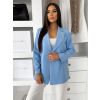 Modré dvouřadé basic sako SAREVA (Veľkosť ONESIZE)