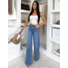 Modré extra wide leg široké dlouhé džíny QUENTISA (Veľkosť L)