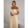 Béžové tylové spoločenské šaty BOSCO (Veľkosť ONESIZE)