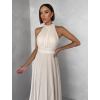 Béžové spoločenské dlhé tylové AURAC (Veľkosť ONESIZE)