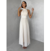 Béžové spoločenské dlhé tylové AURAC (Veľkosť ONESIZE)