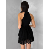 Čierne čipkované koktailové krátke šaty QUINTESSA (Veľkosť M/L)