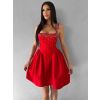 Červené krátké vypasované áčkové šaty MIRELYS s kamínky (Veľkosť L)