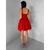Červené krátké vypasované áčkové šaty MIRELYS s kamínky (Veľkosť L)