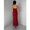 Červené společenské třpytivé dlouhé šaty KAILINA (Veľkosť ONESIZE)