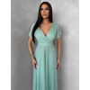 Svetlo zelené šifónové dlhé viazacie šaty VIONELA (Veľkosť ONESIZE)