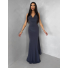 Šedé spoločenské dlhé šaty RAVILETA (Veľkosť ONESIZE)