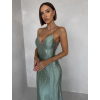 Zelené plesové dlhé trblietavé šaty GALDYNE (Veľkosť L)