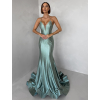 Zelené plesové dlhé trblietavé šaty GALDYNE (Veľkosť L)