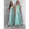 Zelenkavé spoločenské dlhé tylové AURAC (Veľkosť ONESIZE)