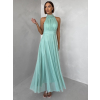 Zelenkavé spoločenské dlhé tylové AURAC (Veľkosť ONESIZE)