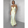 Žlté spoločenské dlhé šaty ARLISE s čipkou (Veľkosť ONESIZE)