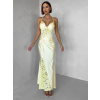 Žlté spoločenské dlhé šaty ARLISE s čipkou (Veľkosť ONESIZE)