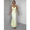 Žluté společenské dlouhé šaty ARLISE s krajkou (Veľkosť ONESIZE)