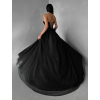 Čierne plesové dlhé trblietavé šaty ZANTHEA s korzetom (Veľkosť L)