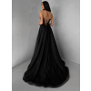 Čierne plesové dlhé trblietavé šaty ZANTHEA s korzetom (Veľkosť L)