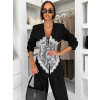 Čierne vypasované sako LINII s čipkou (Veľkosť ONESIZE)